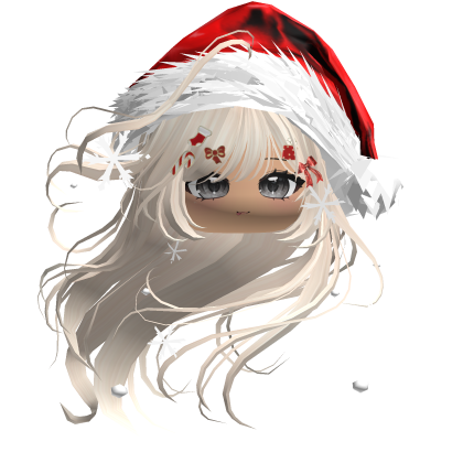 Windy Anime Hair w/Santa Hat (Yellow)