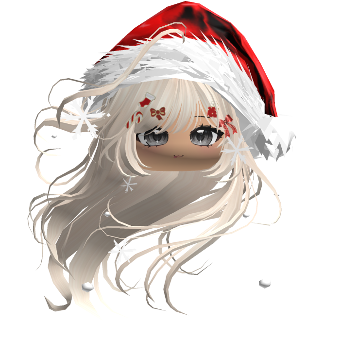 Windy Anime Hair w/Santa Hat (Yellow)