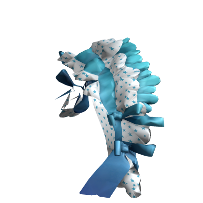 Cute Ruffle Headband - Blue White Roblox item