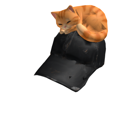 Black Orange Cat Grunge Cat Nap Cap Y2K distressed