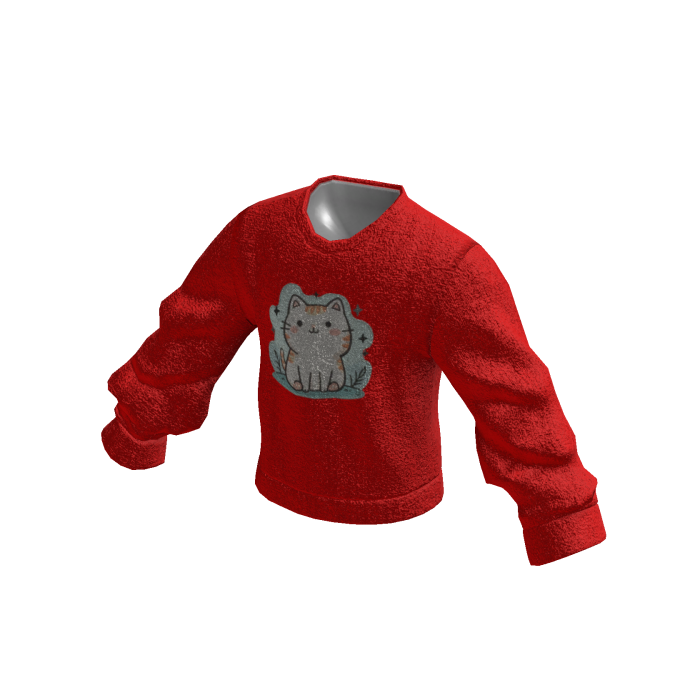 Red Sweater Cute Cat