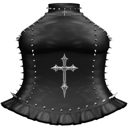 Emo Black Spiked Turtleneck Cross Dress