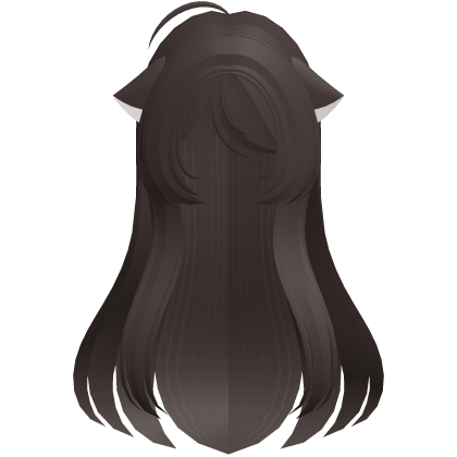 kawaii long straight kitty hair in brown