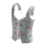 Cute floral bow blue corset