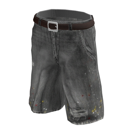 Blue Denim Baggy Jorts Y2K Skater w/ Leather Belt