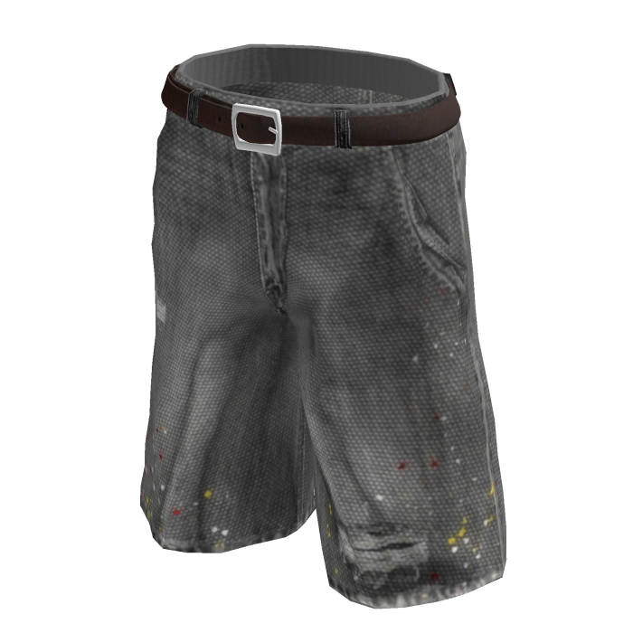 Blue Denim Baggy Jorts Y2K Skater w/ Leather Belt