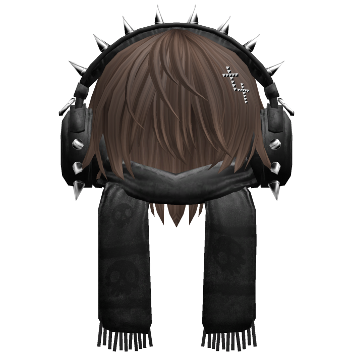 Boy Hair&Emo Headphones&Scarf Brown V2