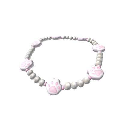 Kitty Paw Pearls Necklace - 3.0 white