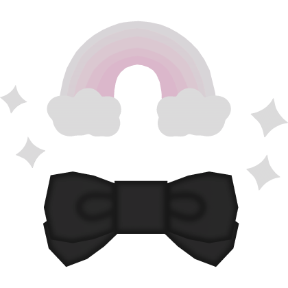 Cute Rainbow Sparkle Bow Hair Clip in Black Roblox item