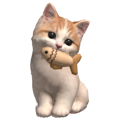 Cute Cat w/ a Fish Toy