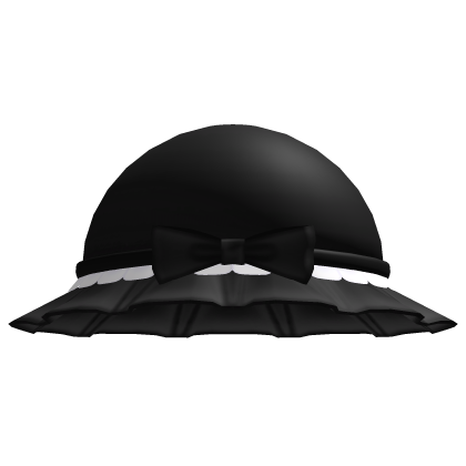 cutesy ruffled hat with bow in black