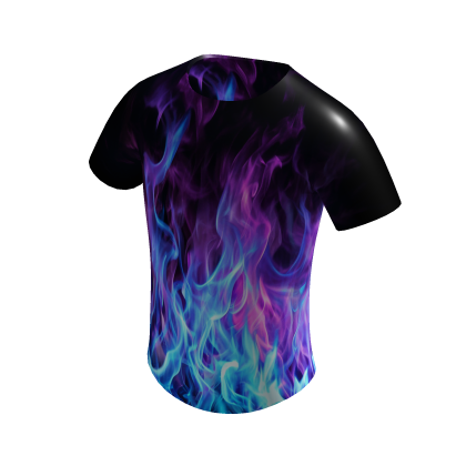 Cool Icy Blue / Purple Fire Gamer Flames T-Shirt