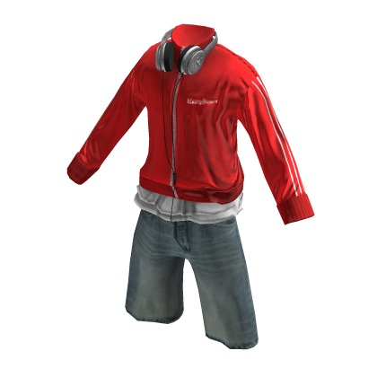 💜 Street track jacket with Headphones_Red thumbnail