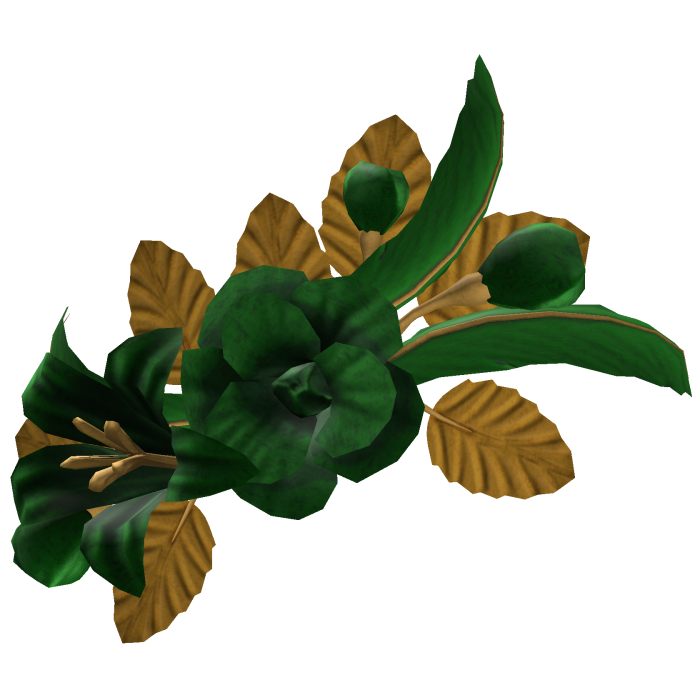 Green & Gold Floral Feather Headpiece 