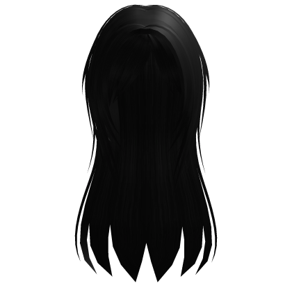 ♰ wispy slick messy emo scene anime black hair Roblox item