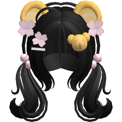 black whimsy kero chan cute hair w ears