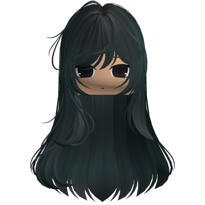 Long Straight Girl Hair (Dark Green)