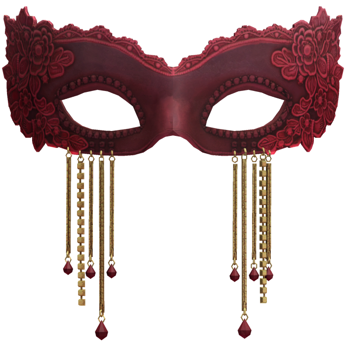 Red Gothic Lace Masquerade Mask