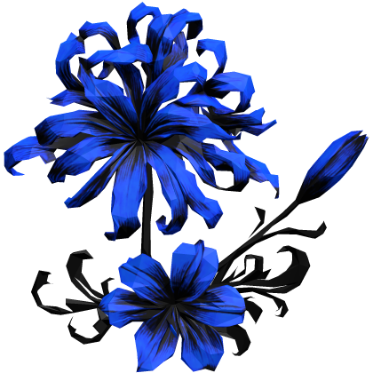 ヒガンバナ bright blue spider lily hair flowe