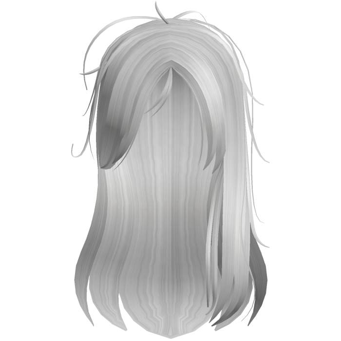 cute messy long White hair