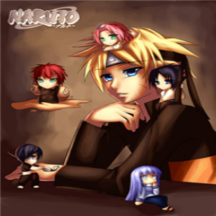 Naruto with chibis Roblox decal