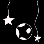 Moon and stars are beautiful in the sky