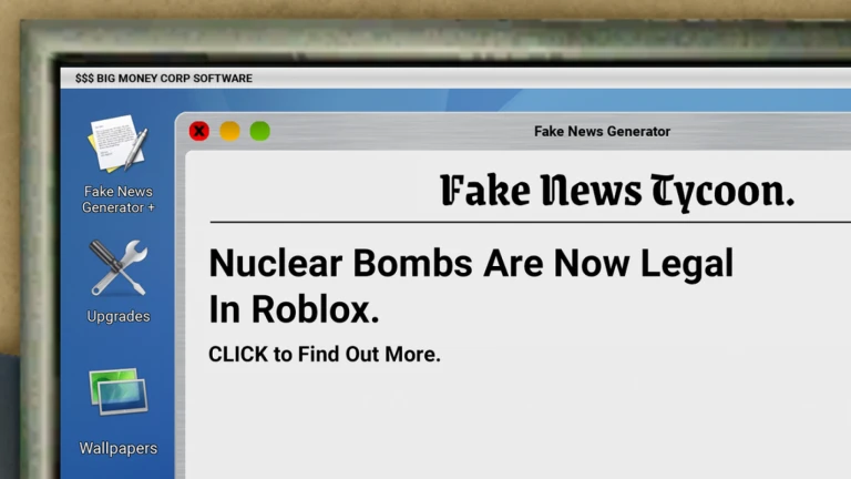 About Fake News Tycoon, Roblox.com