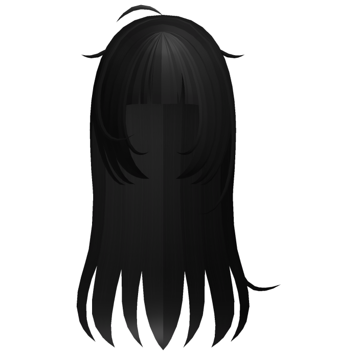 ♡ kawaii long black messy hair