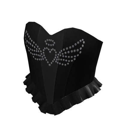 Ruffle Sparkly Angel Corset Top Black