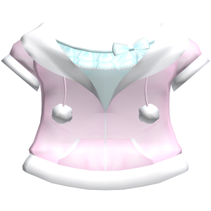 Winter cozy simple zipped pink blue hoodie