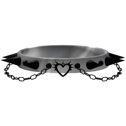Silver Gothic Vkei Spiked Heart Chain Choker