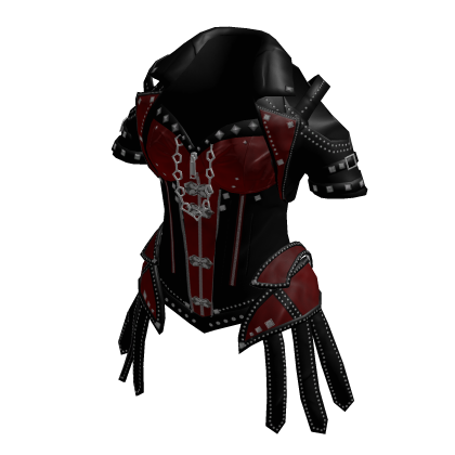 Y2K Goth Corset Top w/ Studded Jacket (Red)