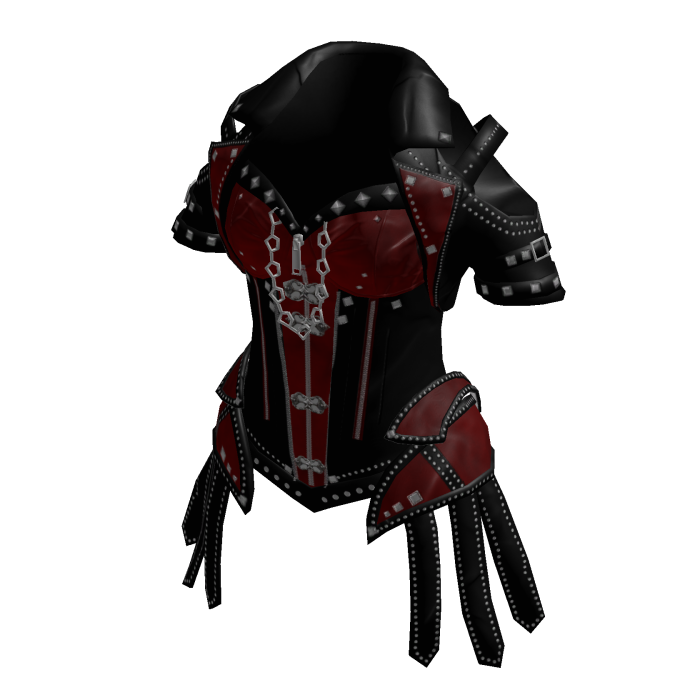 Y2K Goth Corset Top w/ Studded Jacket (Red)