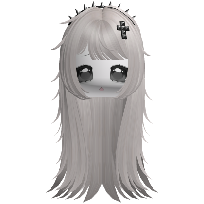 Vkei Moe Ash Blonde Messy Hair /w Spiky Headband Roblox item
