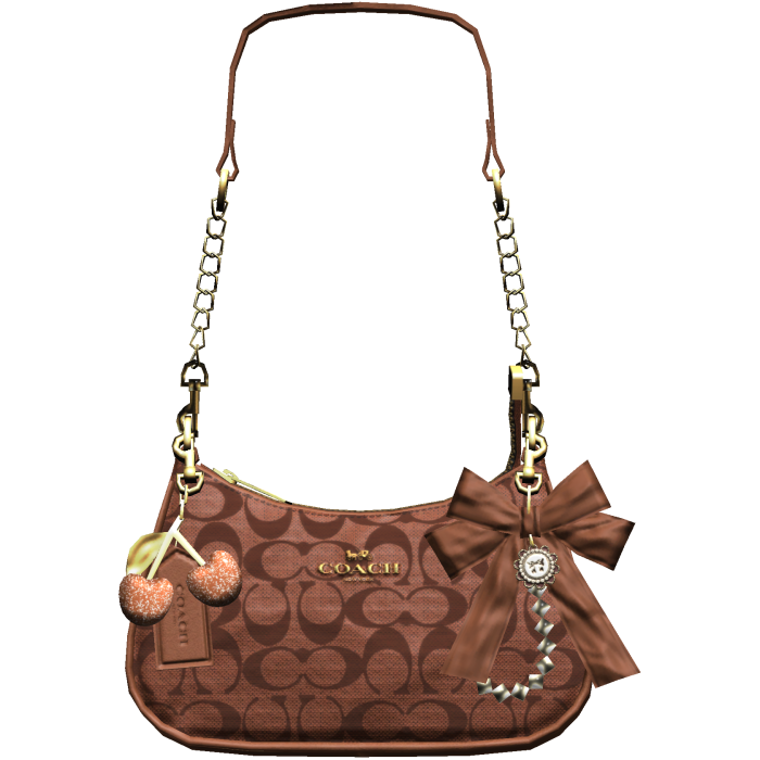 Brown 2000s Y2K Handbag  w/Charms