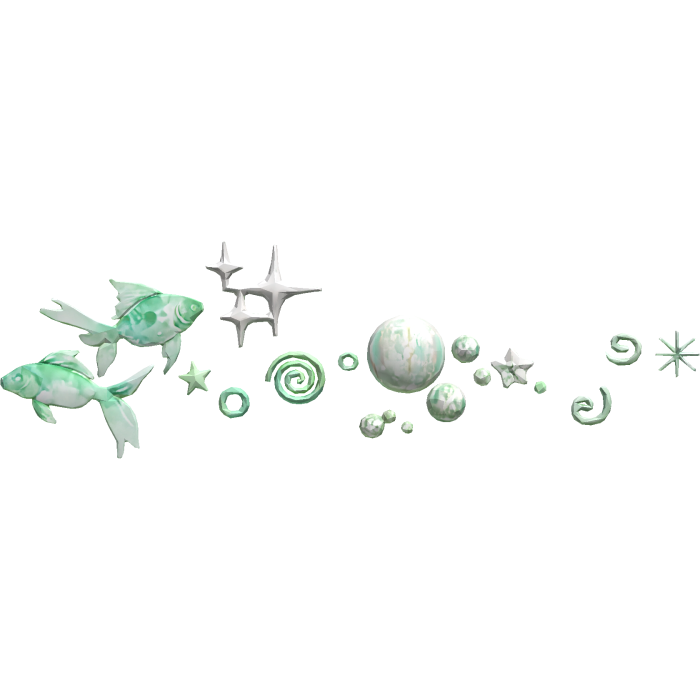 Frutiger Aero Green Fish Bubbles Face Aura Blush