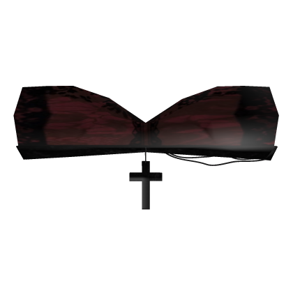 ♱ Cross red top with lace