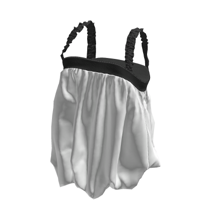 💜 Ruffled Strap Bubble Cami Top_White