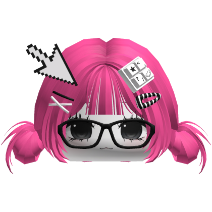 ♡ cute moe girl  w glasses black