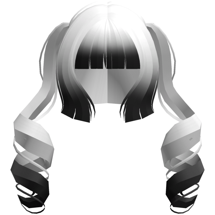 jirai moe hime cut curly ponytails white black