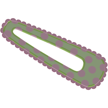 green and pink polka dot giant hair clip Roblox item