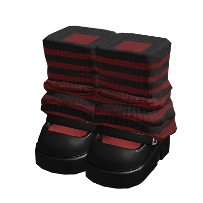 Doll Platform Leg Warmers Red / Black