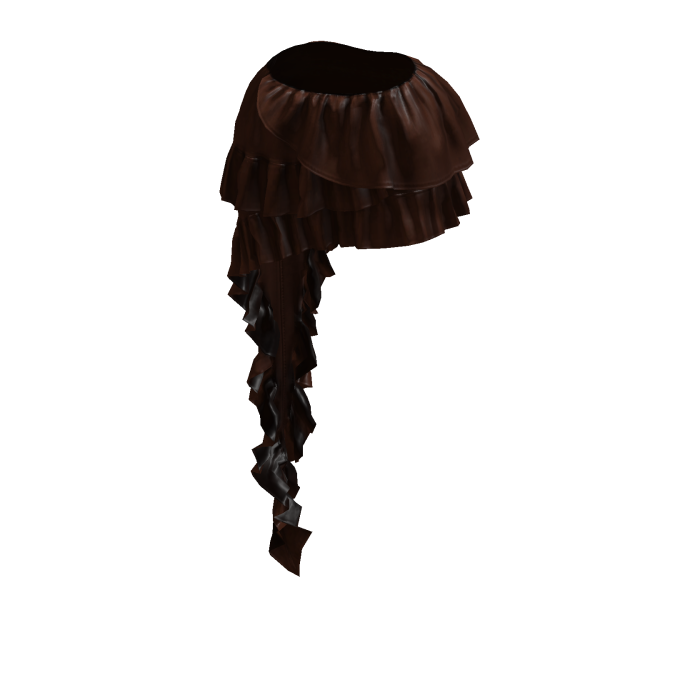 Dark Chocolate Brown Asymmetric Ruffle Skirt