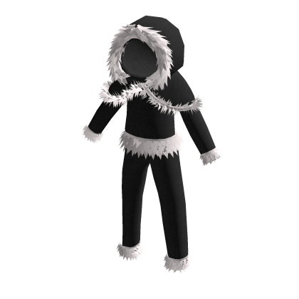 Black White Winter Hood Outfit thumbnail