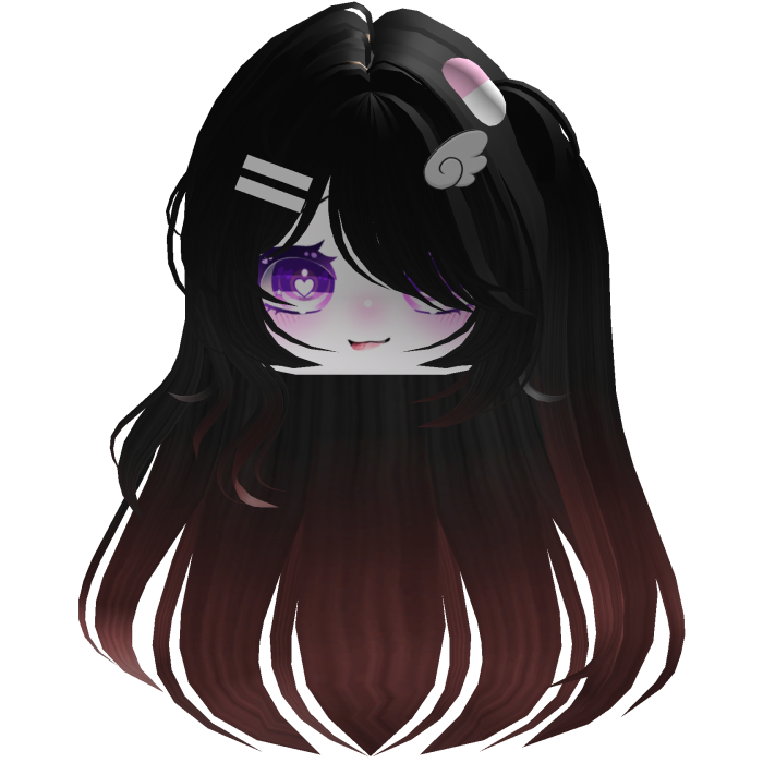 cute Black And Red Hair emo fofo anime y2k