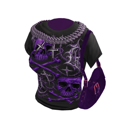 Goth Shirt w/ hand-bag & Chain