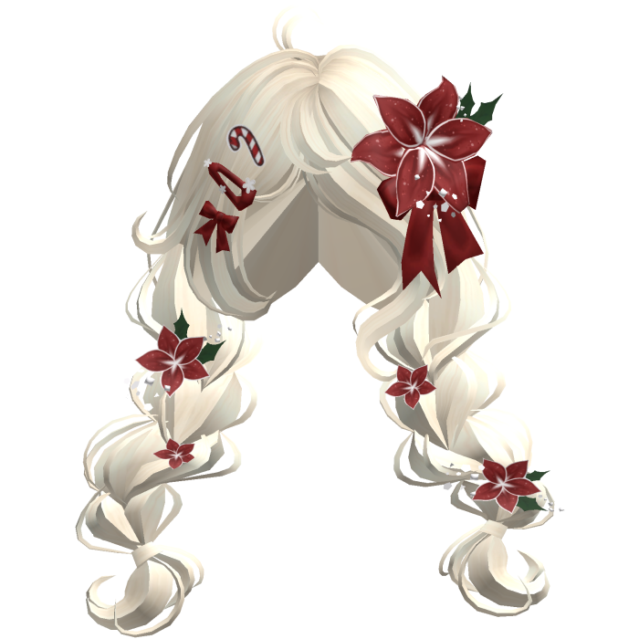 ♡ Christmas Preppy Flower Braids (Beige)