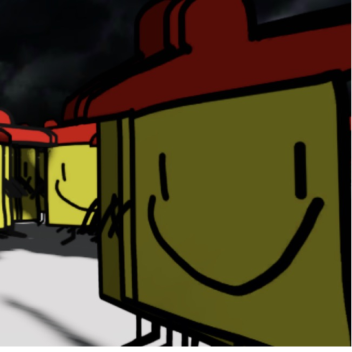 Palloncini spaventosi dell'uomo quadrato!