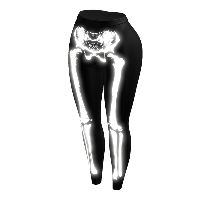 [Emissive] Skeleton White Yoga Pants