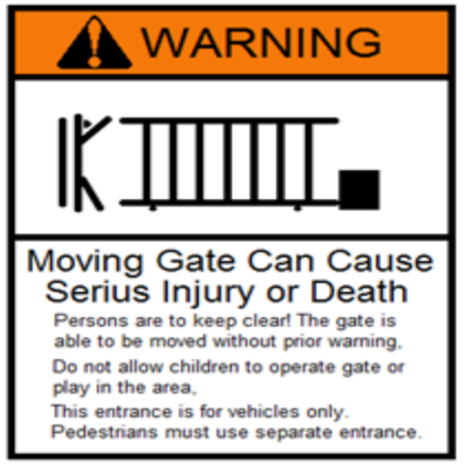 Automatic Sliding Gate Sign Roblox decal
